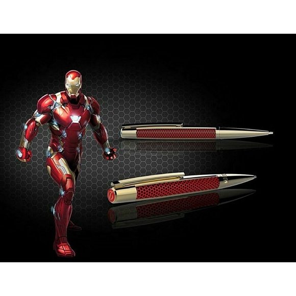 S.T. Dupont Limited Edition 405720 Iron Man Defi Red Gold Trim Ballpoint Pen - Picture 9 of 9